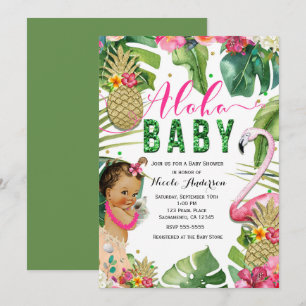 Hawaïaanse Aloha Tropische Baby Meisje Vintage Dou Kaart