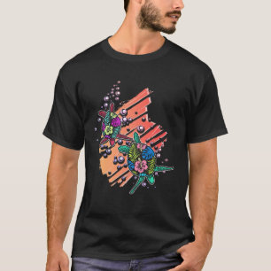 Hawaïaanse Bloem Zee Schildpad Oceaan Zeeleven Mar T-shirt