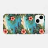 Hawaïaanse bloemen iPhone hoesje (Achterkant horizontaal)