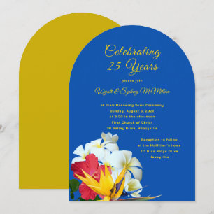 Hawaiaanse Bloemen Jubileum Huwelijksgeloften Cere Kaart