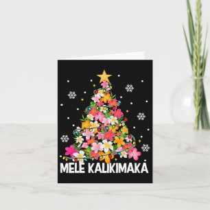 Hawaïaanse Bloemen Kerstboom Mele Kalikimaka Tro Kaart
