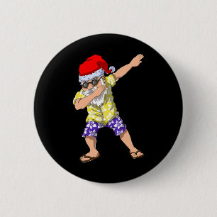 Hawaiaanse Dabbing Kerstman Christmas In July Kind Ronde Button 5,7 Cm