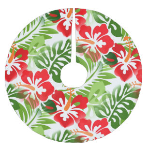 Hawaïaanse Eiland Tropisch Patroon Hibiscus Bloeme Kerstboom Rok
