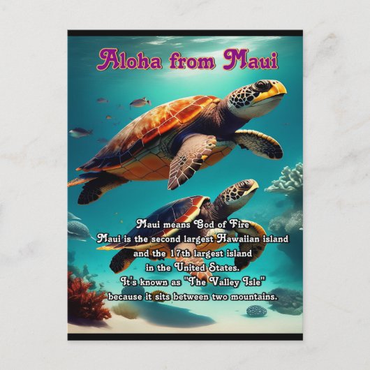 Hawaïaanse eilanden Maui Aloha Briefkaart (Voorkant)