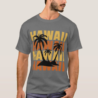 Hawaïaanse eilanden Surf stijl palmbomen strandpri T-shirt