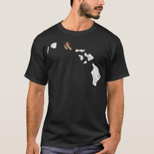Hawaïaanse Eilandkaart Ketting Vlag Hawaï Coup T-shirt