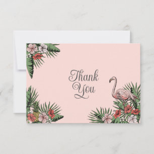 Hawaïaanse Flamingo & Hibiscus Blush Roze Bedankt
