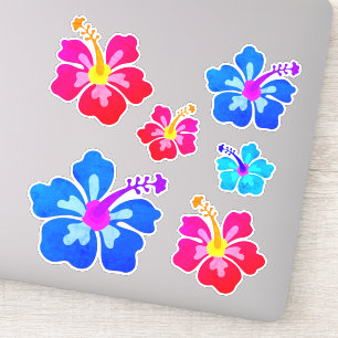 Hawaïaanse Hibiscus Bloem Tropische Vorm Kunst Sticker