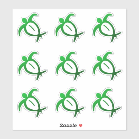 Hawaïaanse Honu Petroglyph (blad) Sticker (Vel)