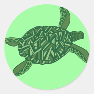 Hawaïaanse honu (zeeen schildpad) ronde sticker