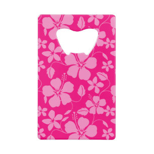 HAWAIAANSE HULA (HIBISCUS) ROZE GUAVE KREDIETKAART FLESSENOPENER