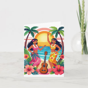 Hawaiaanse Hula Zonsondergang Strand Tropische Dan