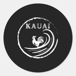 Hawaïaanse Kauai Haan, Kip, Schildpad En Koffie Ronde Sticker