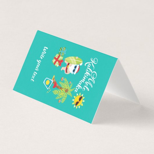 Hawaïaanse kerst. Kerstman Mele Kalikimaka. Kaart (Voorkant)