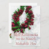 Hawaiaanse Kerst Lei Kerstkaart (Voorkant / Achterkant)