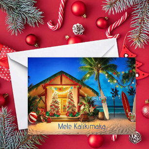 Hawaïaanse Kerstbungalow op het strand Kaart