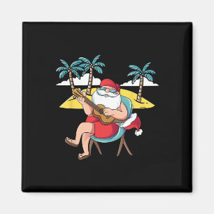 Hawaiaanse Kerstman Hawaiaanse Gitaar Kerstmis In Magneet