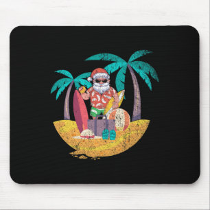 Hawaiaanse Kerstman Tropische Zomer Surfende Kerst Muismat