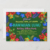 Hawaiaanse Luau Kantoorfeest Hibiscus Uitnodiginge Kaart (Voorkant)
