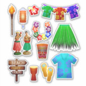 Hawaïaanse luau tropische zomer sticker (Voorkant)