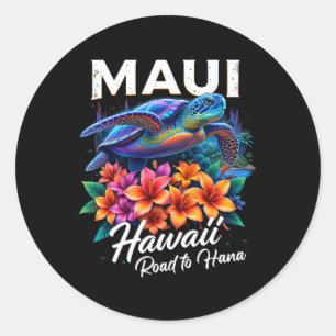 Hawaïaanse Maui Oceaan Strand Hawaï Schildpad Vaka Ronde Sticker