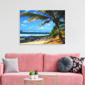 Hawaïaanse palmboom omwikkeld canvas afdruk (Insitu (Woonkamer))
