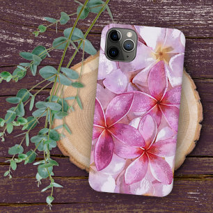 Hawaiaanse Plumeria Bloem Watercolor Kunst Schilde iPhone 11 Pro Max Hoesje