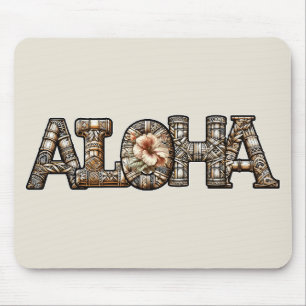 Hawaiaanse Polynesische Aloha Bamboe Look Muismat