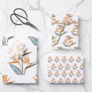 Hawaïaanse print paradijsvogel bloem inpakpapier vel