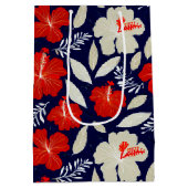 Hawaïaanse print rode hibiscus medium cadeauzakje (Achterkant)