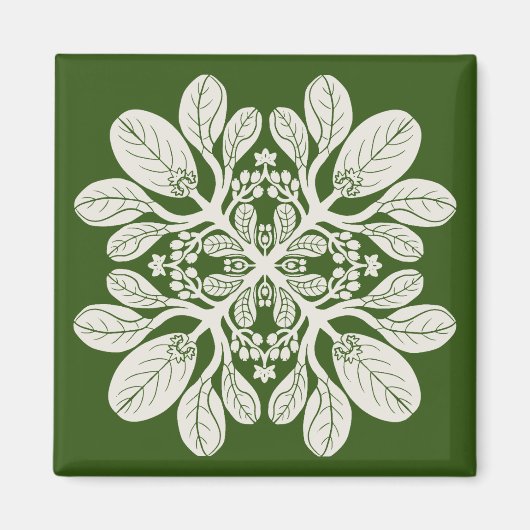 Hawaïaanse Quilt Naupaka Magneet (Voorkant)