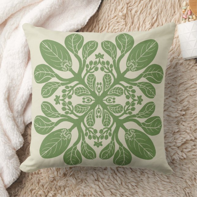 Hawaïaanse Quilt Naupaka ontwerp Kussen (Deken)