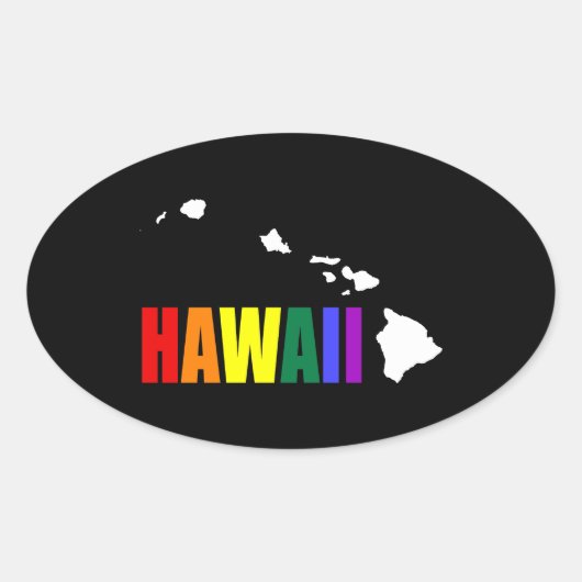 Hawaïaanse regenboog 3 ovale sticker (Voorkant)