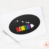 Hawaïaanse regenboog 3 ovale sticker (Envelop)