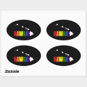 Hawaïaanse regenboog 3 ovale sticker (Vel)