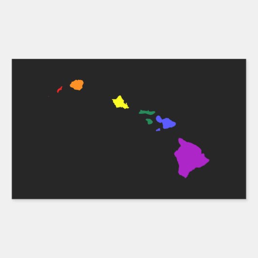 Hawaïaanse regenboog rechthoekige sticker (Voorkant)