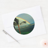 Hawaïaanse regenboog ronde sticker (Envelop)