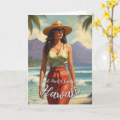 Hawaiaanse Reis Honolulu Midden-Pacific Retro Stij Kaart (Gele Bloem)