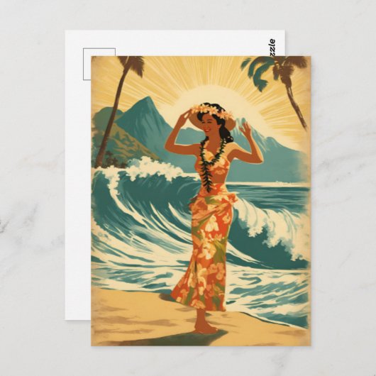 Hawaïaanse reizen Honolulu Mid-Pacific Briefkaart (Voorkant / Achterkant)