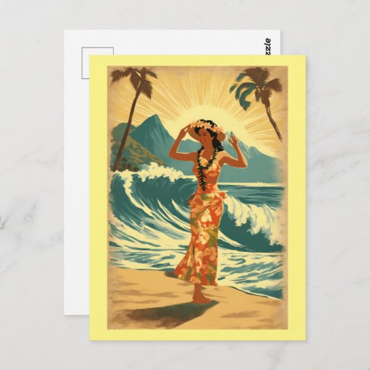 Hawaïaanse reizen Honolulu Mid-Pacific Briefkaart (Voorkant / Achterkant)