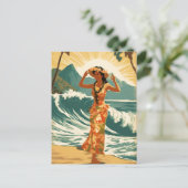  Hawaïaanse reizen Honolulu Mid-Pacific Briefkaart (Staand voorkant)