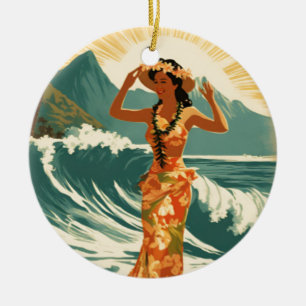 Hawaïaanse reizen Honolulu Mid-Pacific Keramisch Ornament