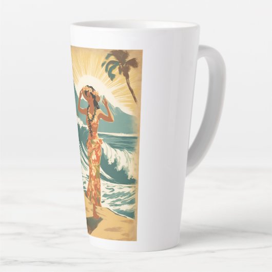  Hawaïaanse reizen Honolulu Mid-Pacific Latte Mok (Rechterhoek)