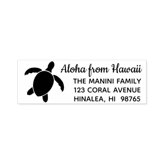 Hawaïaanse retouradres stempel Honu Zee Turtle (Design)