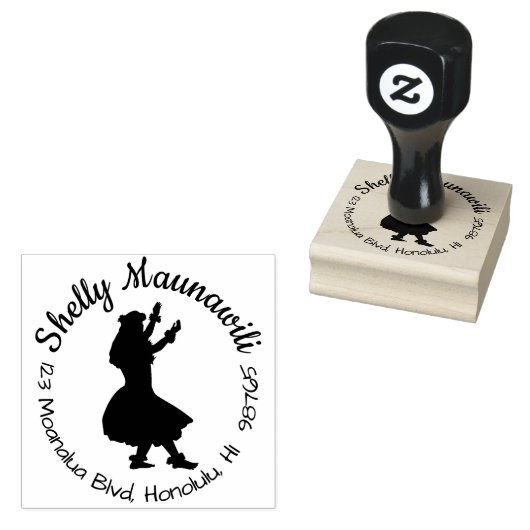 Hawaïaanse retouradres stempel Hula Dancer Custom (Gestempeld)