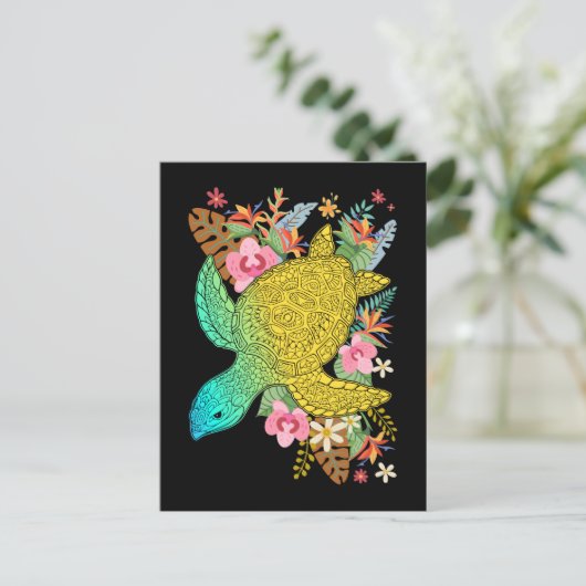 Hawaiaanse schildpadliefhebber Hawaii kleurrijke b Briefkaart (Staand voorkant)