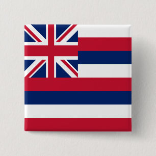 Hawaïaanse staatsvlag vierkante button 5,1 cm