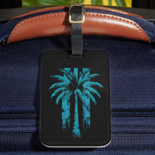 Hawaiaanse strand zomer tropische vakantie palmboo bagagelabel