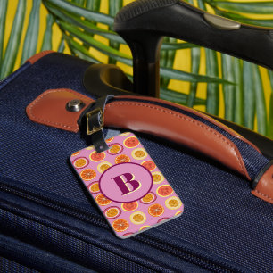 Hawaïaanse Tropische Fruit Roze Bagage Label