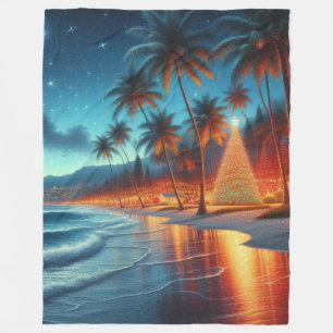 Hawaiaanse/Tropische Kerst Fleece Deken